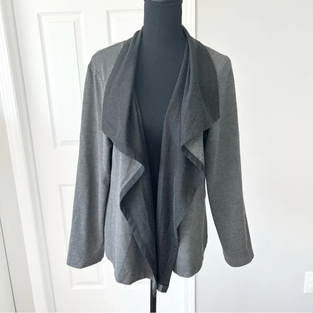 Tavora Grey  Waterfall Open Front Cardigan Made in Canada